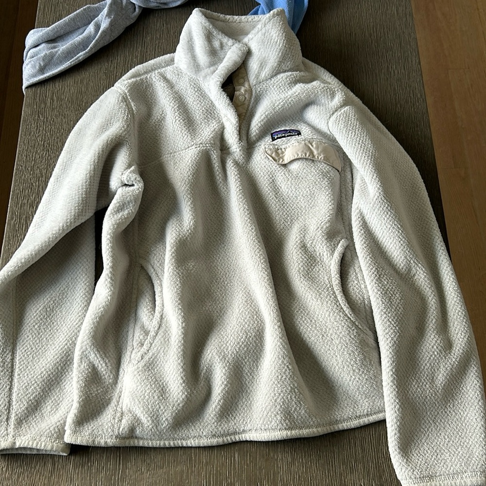 Women’s white Patagonia button up